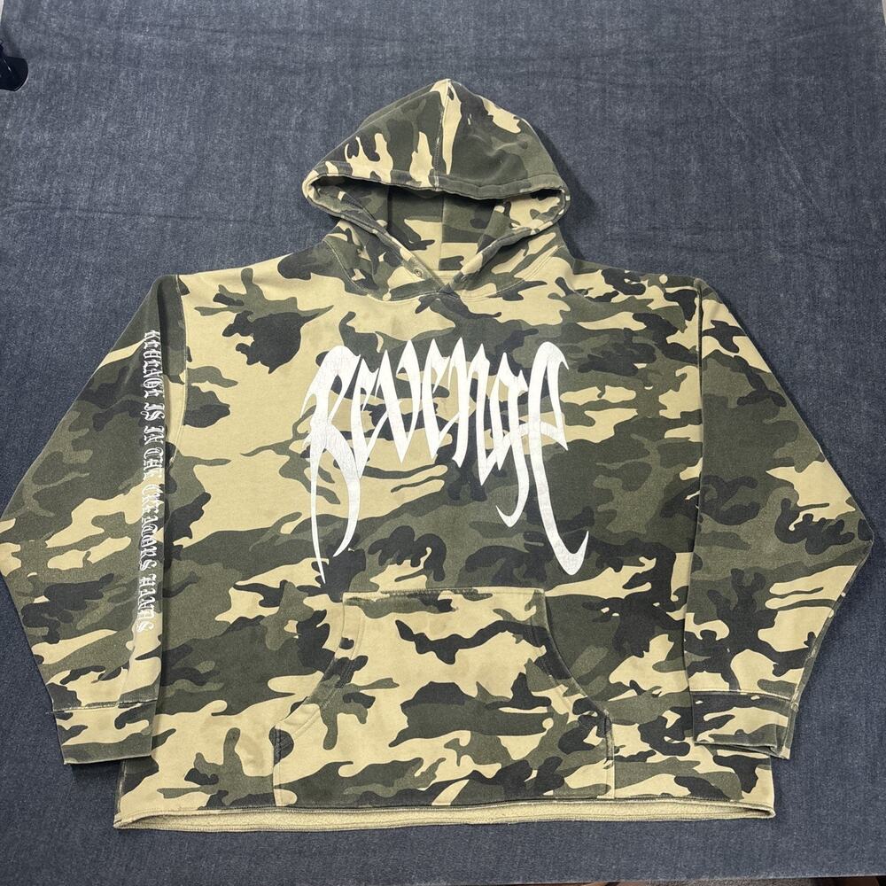 Revenge XXXTENTACION Kill Hoodie Camo Pullover Size XL